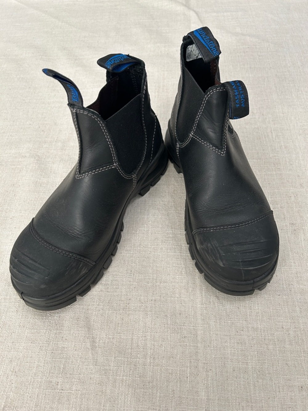 Blundstone #990 Chelsea Slip-On Unisex Steel Toe Work Boots Black AU6/US9 Moto